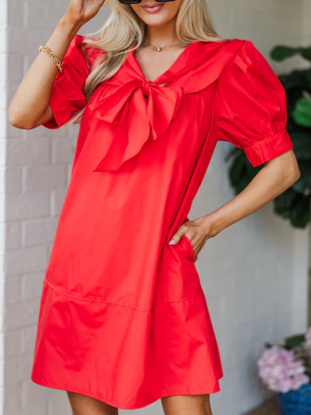 Boutique Red Flirty Seaside Dress by Entro Size Small Worn Once Feminine Preppy - Picture 2 of 8